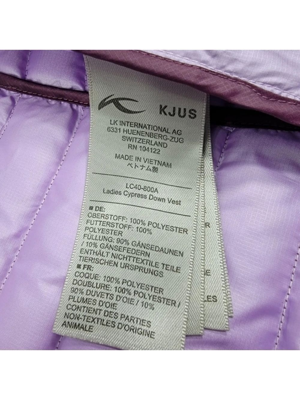 NEW KJUS Ladies Cypress Down Vest - Size 36 Small US 6 - Purple / Lavender NWT - Picture 6 of 12